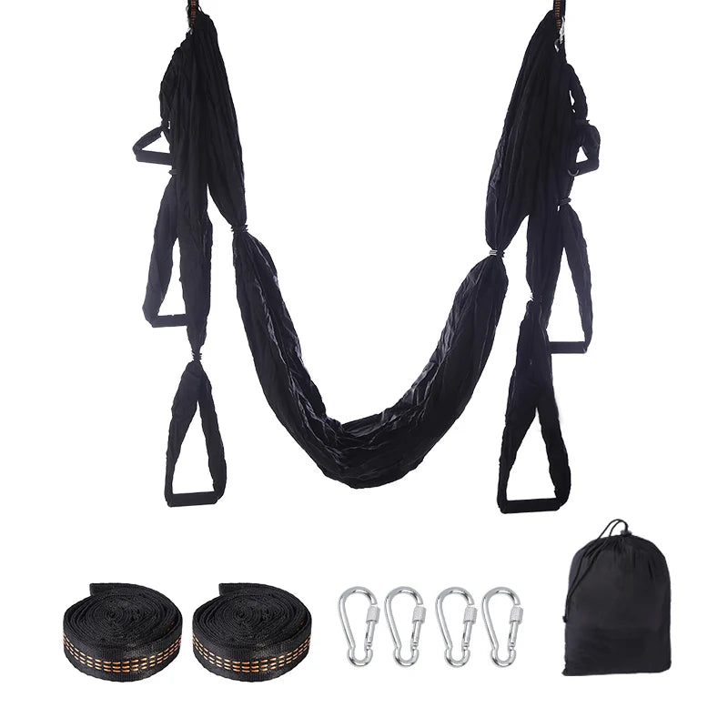 Aerial Yoga Hammock, Anti-Gravity, Full Set, 6 Handles, Hammock Swing Gym, Hanging Belt, Strap Pilates Hypemart