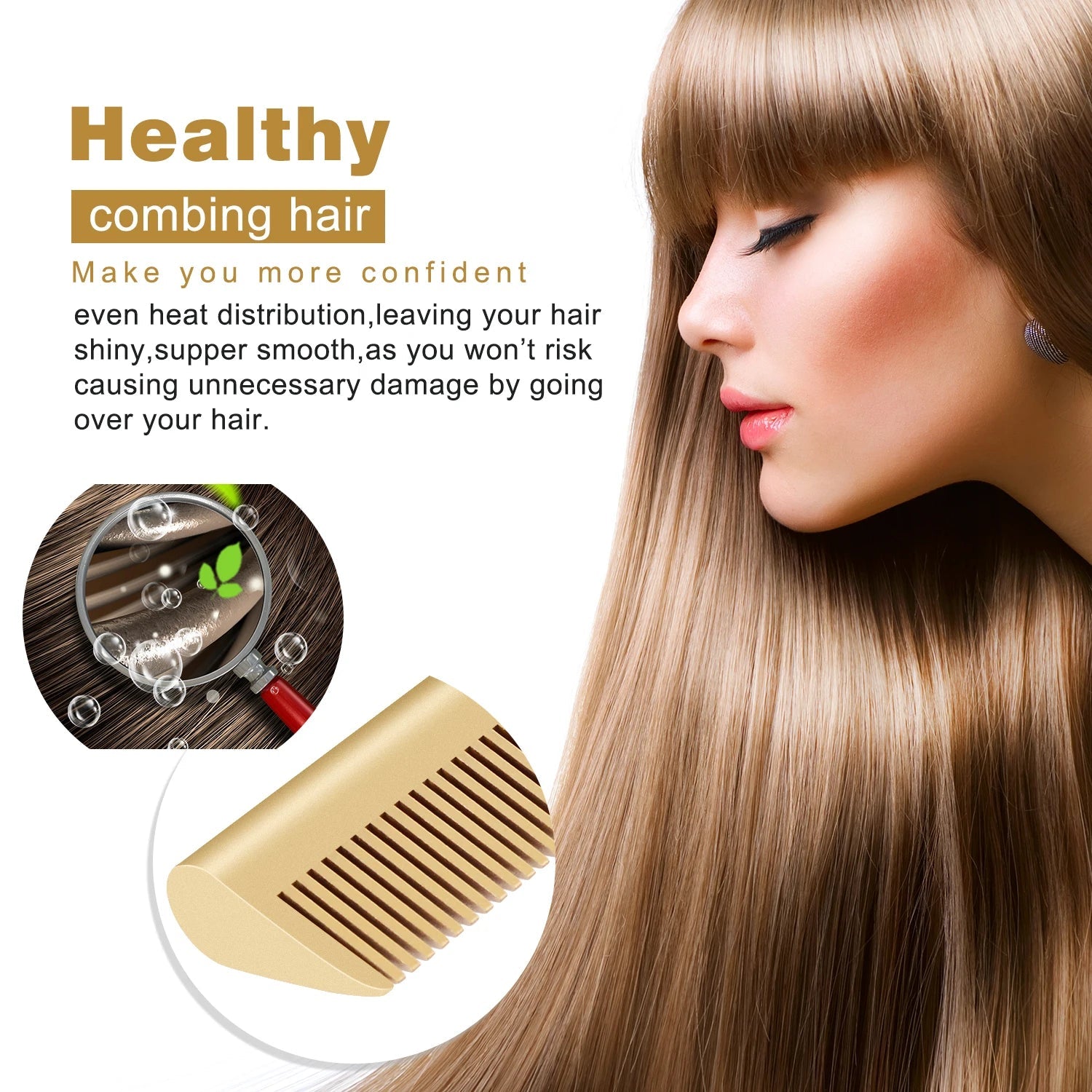 2 in 1  Electric Hot Heating Comb Hair Straightener Curler Wet Dry Hair Iron Straightening Brush Hair Styling Tool Hypemart