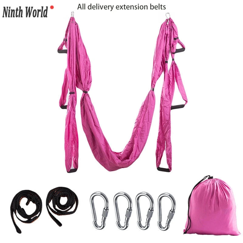 Aerial Yoga Hammock, Anti-Gravity, Full Set, 6 Handles, Hammock Swing Gym, Hanging Belt, Strap Pilates Hypemart