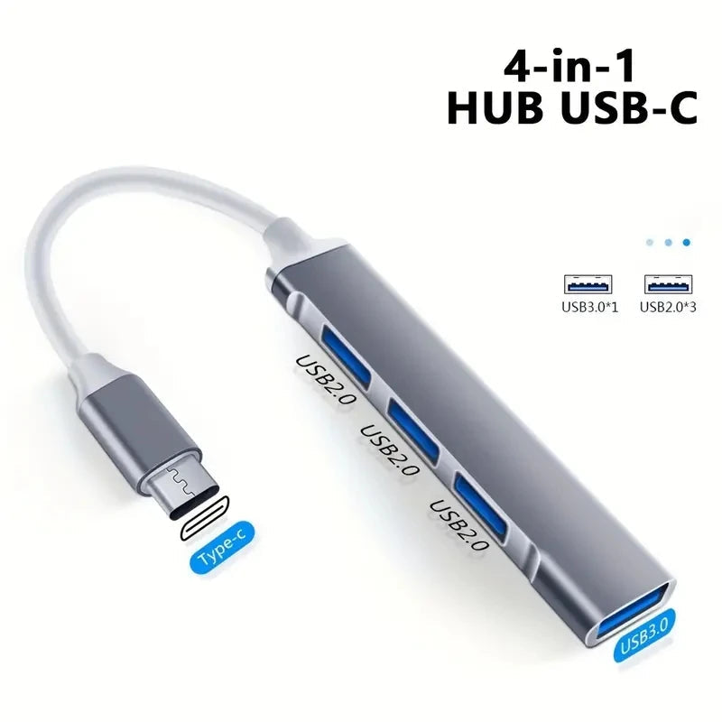 4 Port Multi Splitter Type C HUB 3.0 USB 3.1 Adapter OTG For Xiaomi Lenovo Macbook 13 15 Air Pro PC Computer Accessories Hypemart