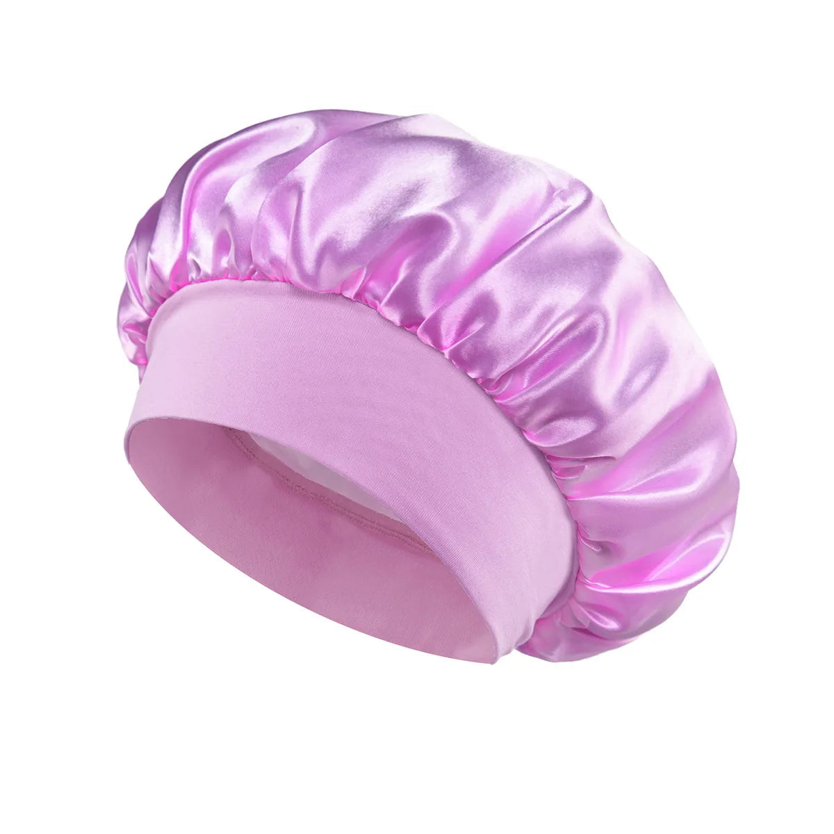 1pcs Soft Silk Satin Lined Bonnet Large Satin Hair Bonnet Household Sleep Shower Cap Hair Wrap Cover for Long Hair Salon Tool Hypemart