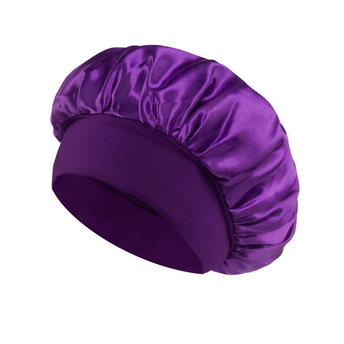1pcs Soft Silk Satin Lined Bonnet Large Satin Hair Bonnet Household Sleep Shower Cap Hair Wrap Cover for Long Hair Salon Tool Hypemart