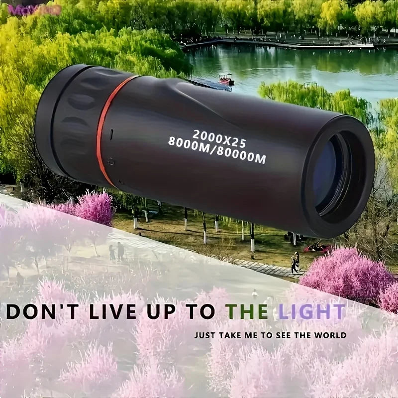 2025 2000X25 HD Monocular Telescope, Compact Portable for Travel, Hiking, Fishing, Camping, Stargazing, Concerts & Bird Watching Hypemart