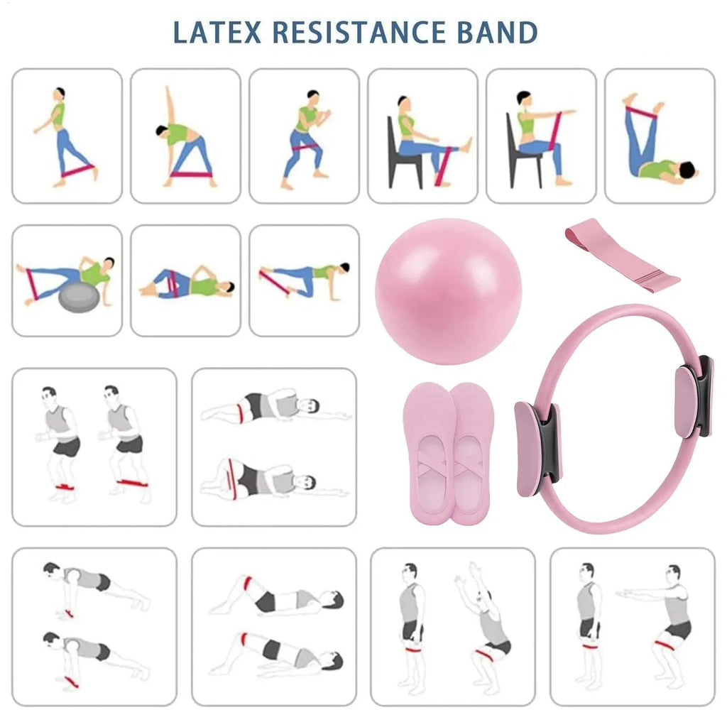 NEW Pilates Ball And Ring Set Pilates Fitness Ring Resistance Band Exercise Workout Fitness Equipment For Pregnancy Postpartum Hypemart