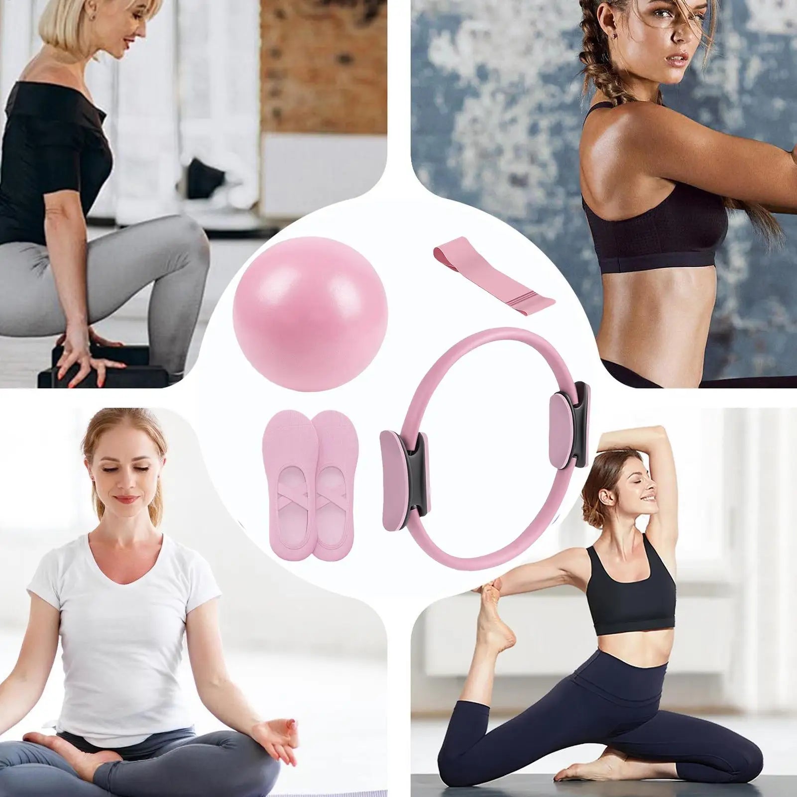 NEW Pilates Ball And Ring Set Pilates Fitness Ring Resistance Band Exercise Workout Fitness Equipment For Pregnancy Postpartum Hypemart
