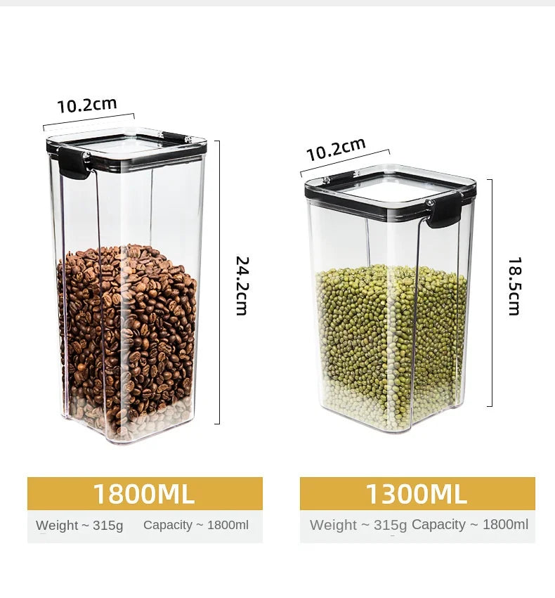 Sealed Jars Kitchen Grain Storage Organizer Large Tank Plastic Moisture-proof Storage Box Household Seasoning Jars Set Hypemart