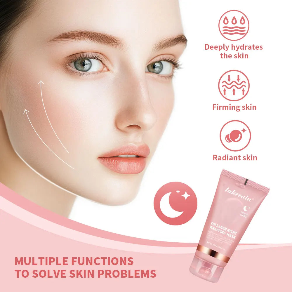 75ml Collagen Peel-off Mask Night Wrapping Facial Mud Firming mask Daily 100g Collagen Jelly Cream Hydrolyzed Collagen Skin Care Hypemart