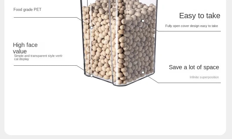 Sealed Jars Kitchen Grain Storage Organizer Large Tank Plastic Moisture-proof Storage Box Household Seasoning Jars Set Hypemart