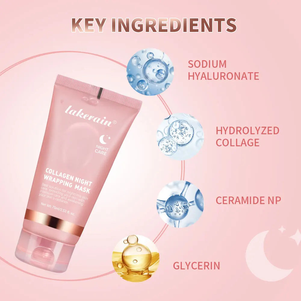75ml Collagen Peel-off Mask Night Wrapping Facial Mud Firming mask Daily 100g Collagen Jelly Cream Hydrolyzed Collagen Skin Care Hypemart