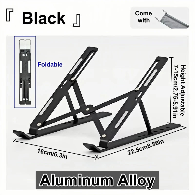 7 Levels Adjustable Laptop Stand  Foldable Portable Notebook Bracket Support Base ABS Holder for Macbook  Lenovo Laptop Air Pro Hypemart