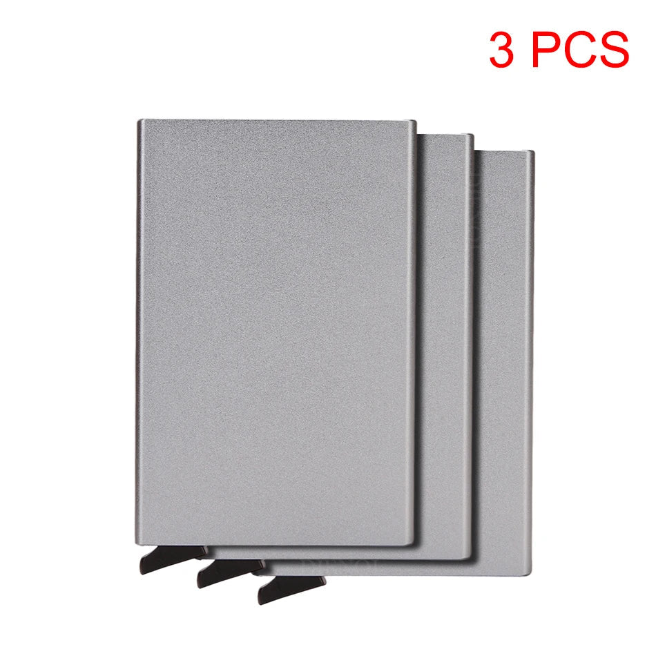 Rfid Smart Wallet Card Holder Metal Thin Slim Men Women Wallets Pop Up Minimalist Wallet Small Black Purse Vallet Walets for Men Hypemart