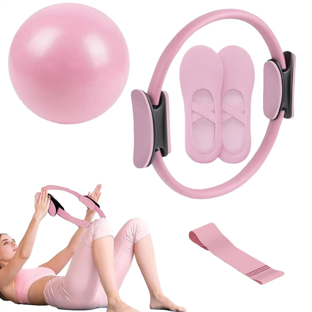 NEW Pilates Ball And Ring Set Pilates Fitness Ring Resistance Band Exercise Workout Fitness Equipment For Pregnancy Postpartum Hypemart