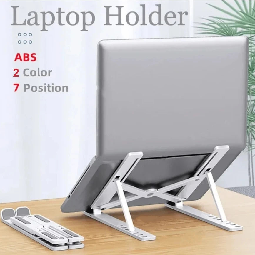 7 Levels Adjustable Laptop Stand  Foldable Portable Notebook Bracket Support Base ABS Holder for Macbook  Lenovo Laptop Air Pro Hypemart