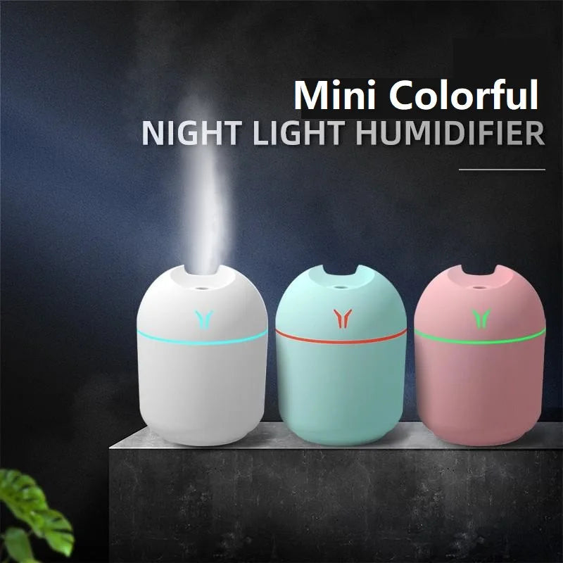 250ML USB Mini Air Humidifier Aroma Essential Oil Diffuser For Home Car Ultrasonic Mute Mist Maker Diffuser with LED Color Lamp Hypemart