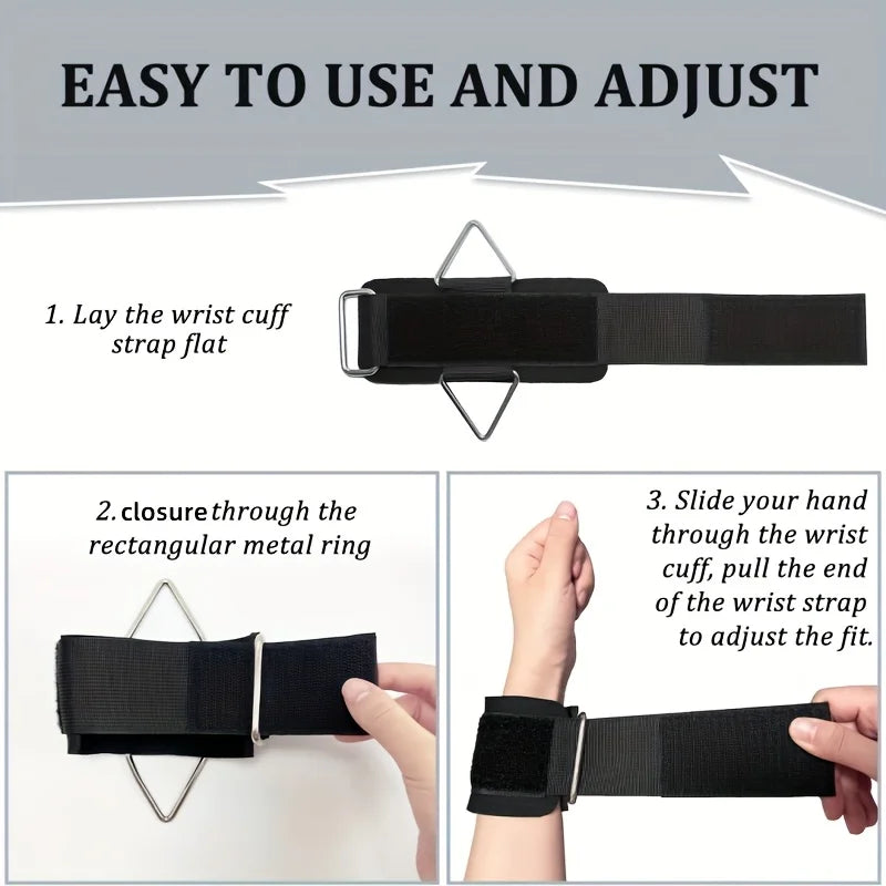 1 Pc Wrist Cuffs for Cable Machine, Adjustable Neoprene Padding, One Size Fit All, Fitness Wrist Straps for Men Women Hypemart