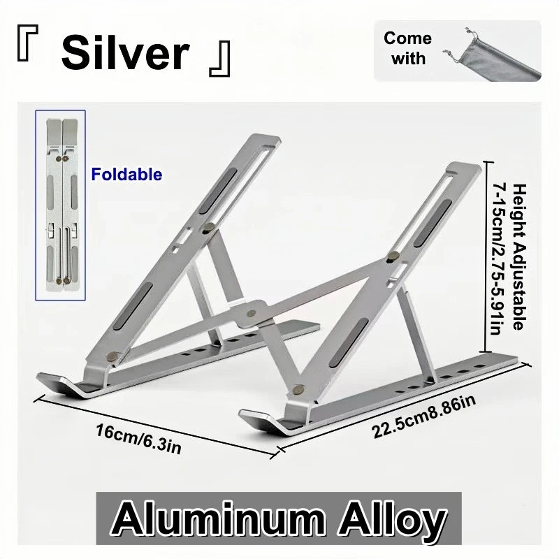7 Levels Adjustable Laptop Stand  Foldable Portable Notebook Bracket Support Base ABS Holder for Macbook  Lenovo Laptop Air Pro Hypemart