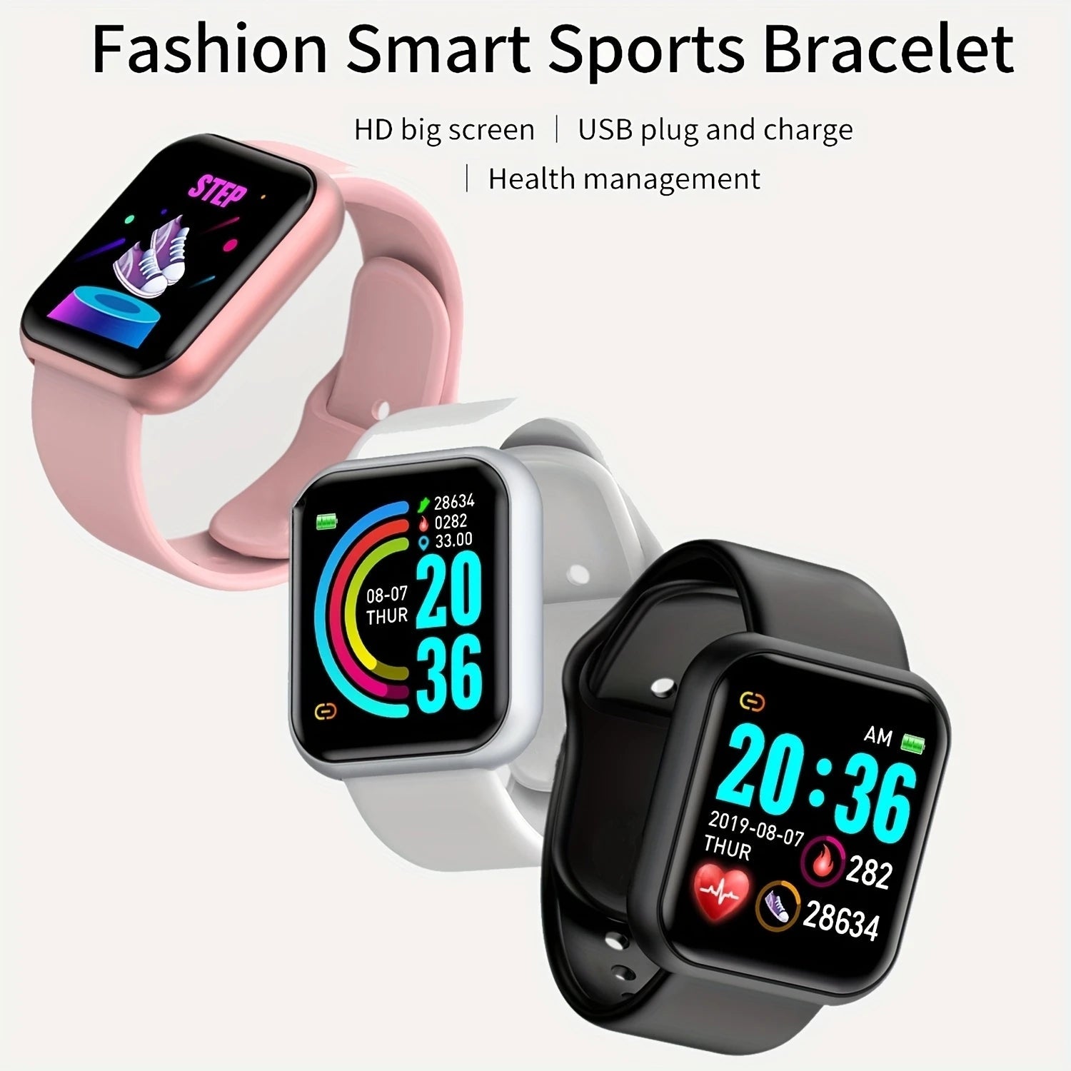 Smartwatch Men Women Wristwatches Smart Watch Message Fitness Monitor Bracelet Birthday Gift Electronic Clock For Android IOS Hypemart