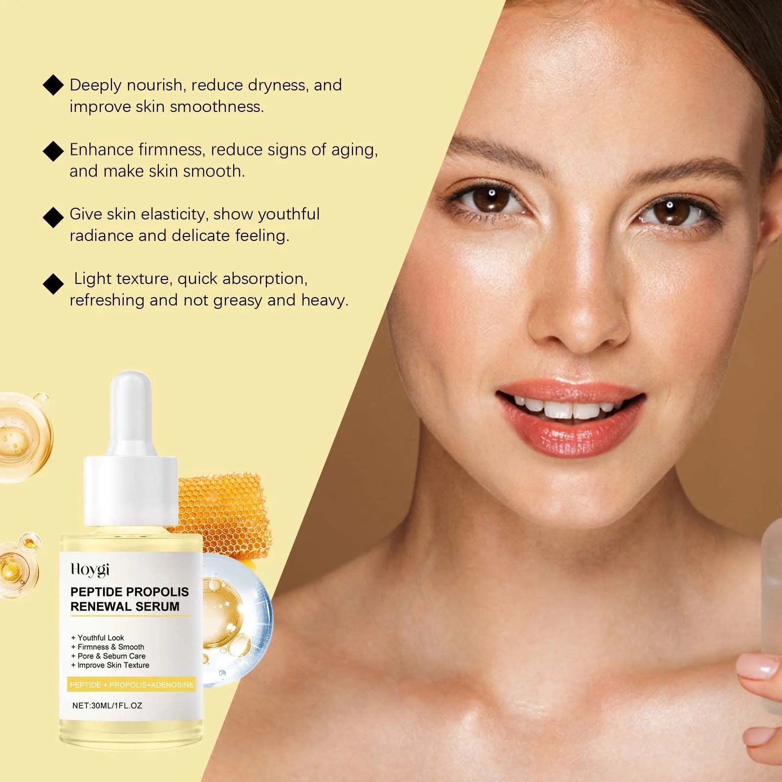 Peptide Propolis Face Serum Reduce Dryness Firming Lifting Anti Redness Renewal Smoothing Nourishing Repair Damaged Skin Essence Hypemart