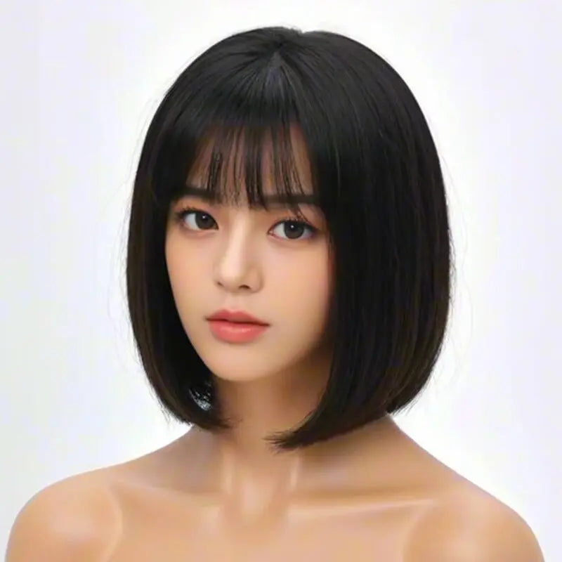 12 Inch  Bobo Wig  High-Quality Synthetic Hair for Women -Versatile Style Perfeet for Any Occasion Hypemart