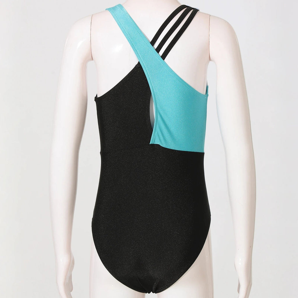 Kids Girls Gymnastics Jumpsuit Sleeveless Skating Leotards with Shorts Dance Clothes Set Teens Exercise Ballet Tutu Bodysuit Hypemart