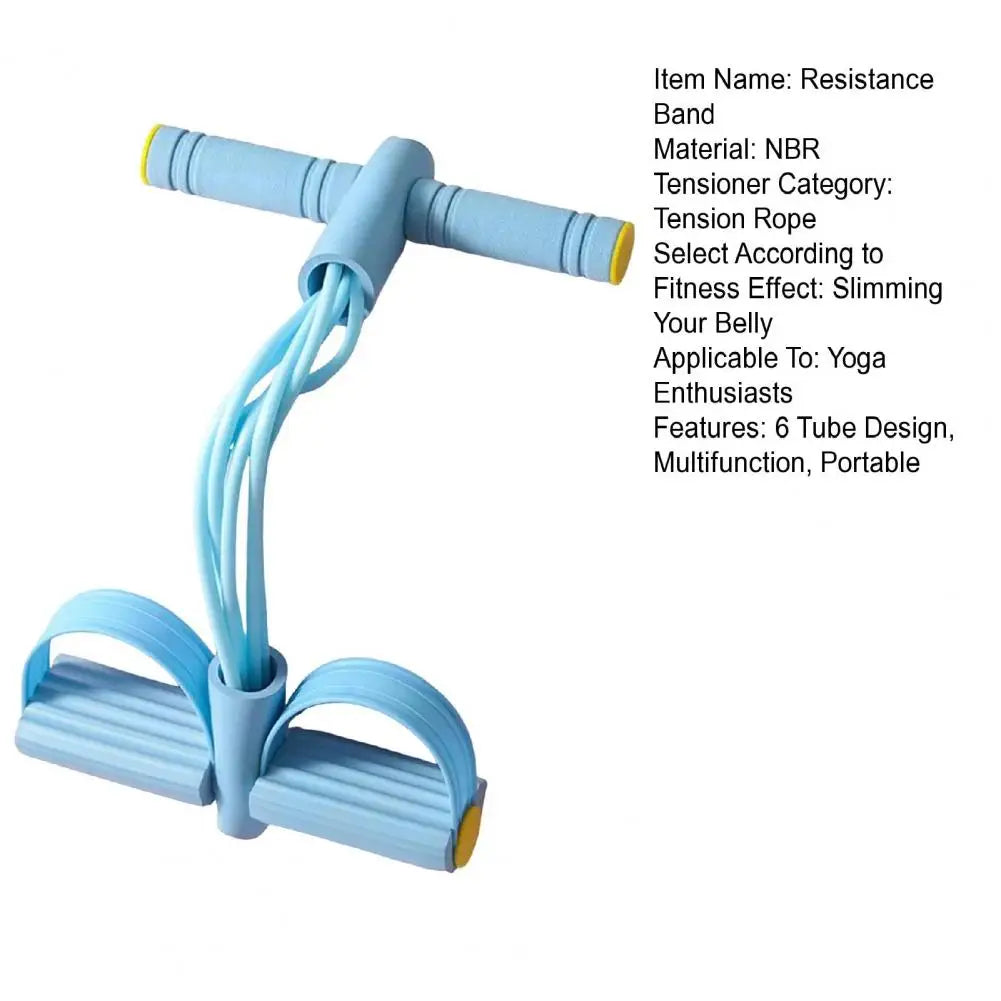 39cm 6-Tube Pedal Resistance Band Tension Rope Elastic Yoga Pedal Puller Body Stretching Trainer Home Gym Workout Equipments Hypemart