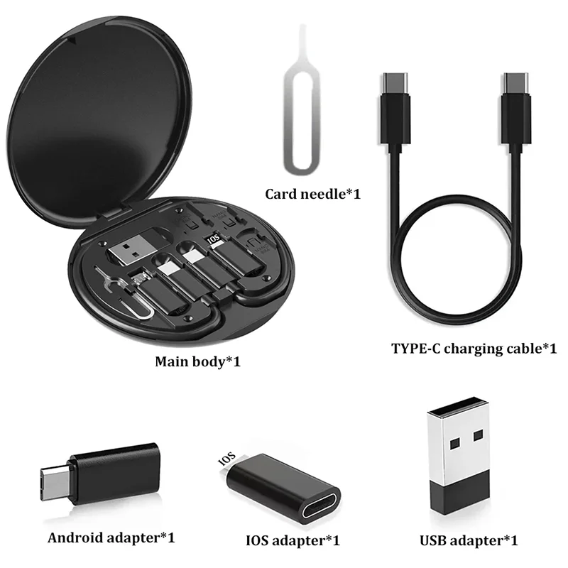 Multi USB Type C to C 60W Charging Adapter Cable Kit USB C to Lighting Conversion Set USB A & Type C to Micro/Type C/Lighting Hypemart