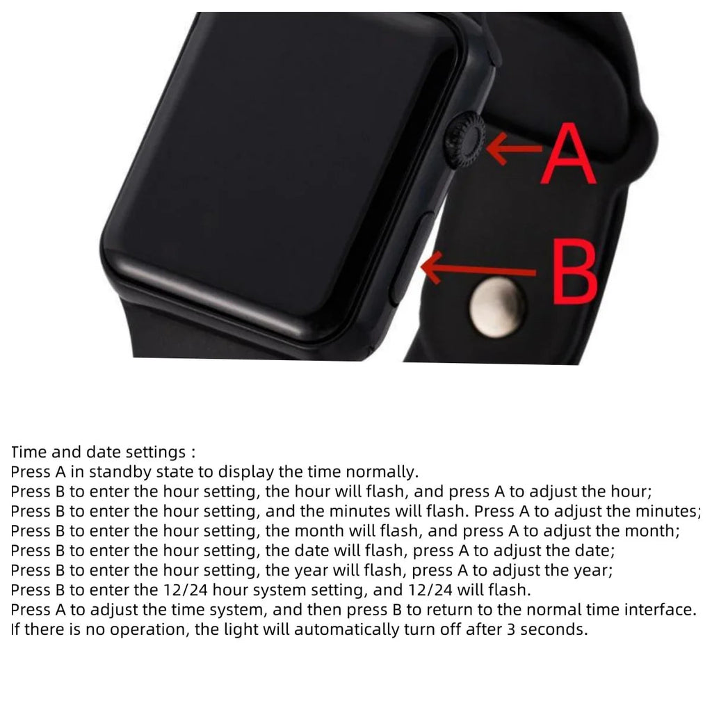 Simple Digital Watch for Men Women Fashion Sport LED Electronic Watch Black Silicone Wristband Casual Mens Watch Reloj Hombre Hypemart