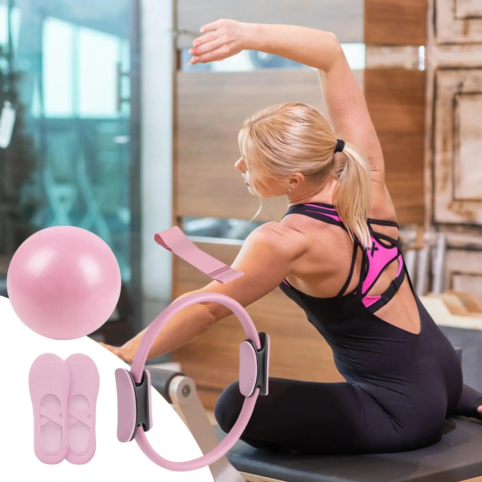 NEW Pilates Ball And Ring Set Pilates Fitness Ring Resistance Band Exercise Workout Fitness Equipment For Pregnancy Postpartum Hypemart