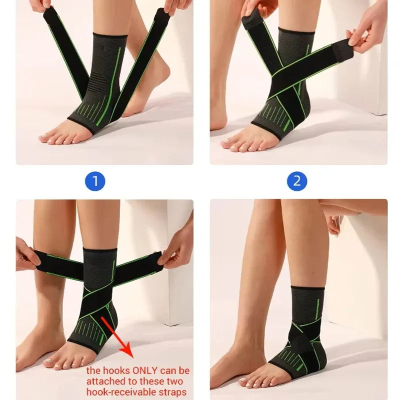 1PC Elastic Nylon Knitted Ankle Brace Support Sport Anklet Pressurized Bandage Foot Strap for Gym Basketball Running Hypemart
