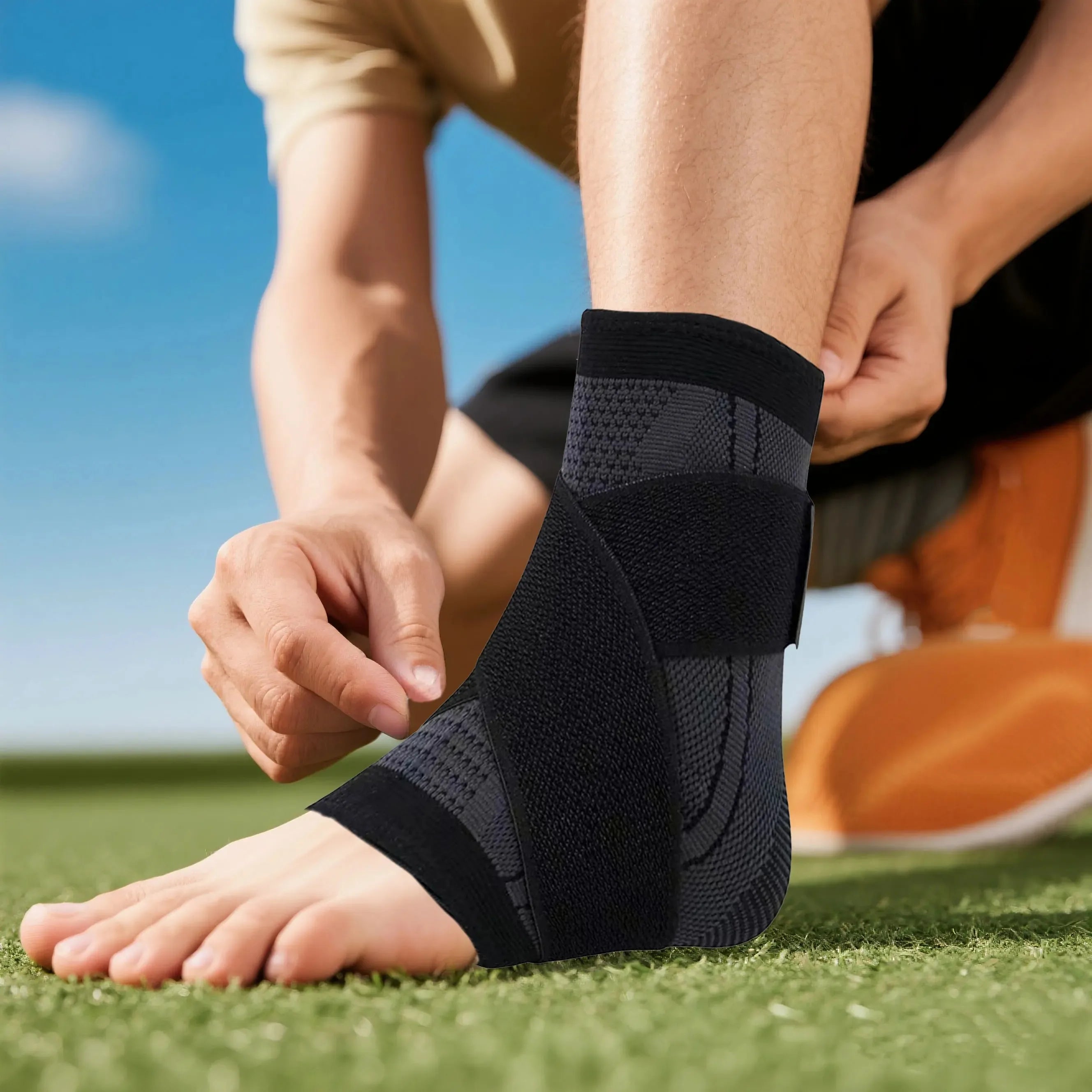 1PC Elastic Nylon Knitted Ankle Brace Support Sport Anklet Pressurized Bandage Foot Strap for Gym Basketball Running Hypemart