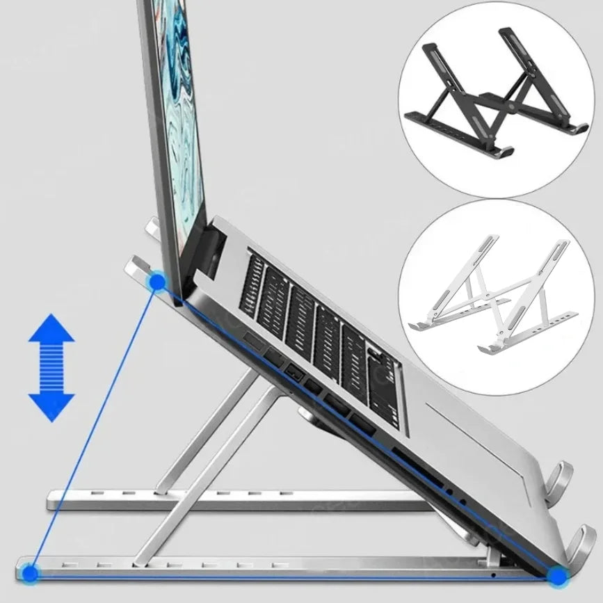 7 Levels Adjustable Laptop Stand  Foldable Portable Notebook Bracket Support Base ABS Holder for Macbook  Lenovo Laptop Air Pro Hypemart