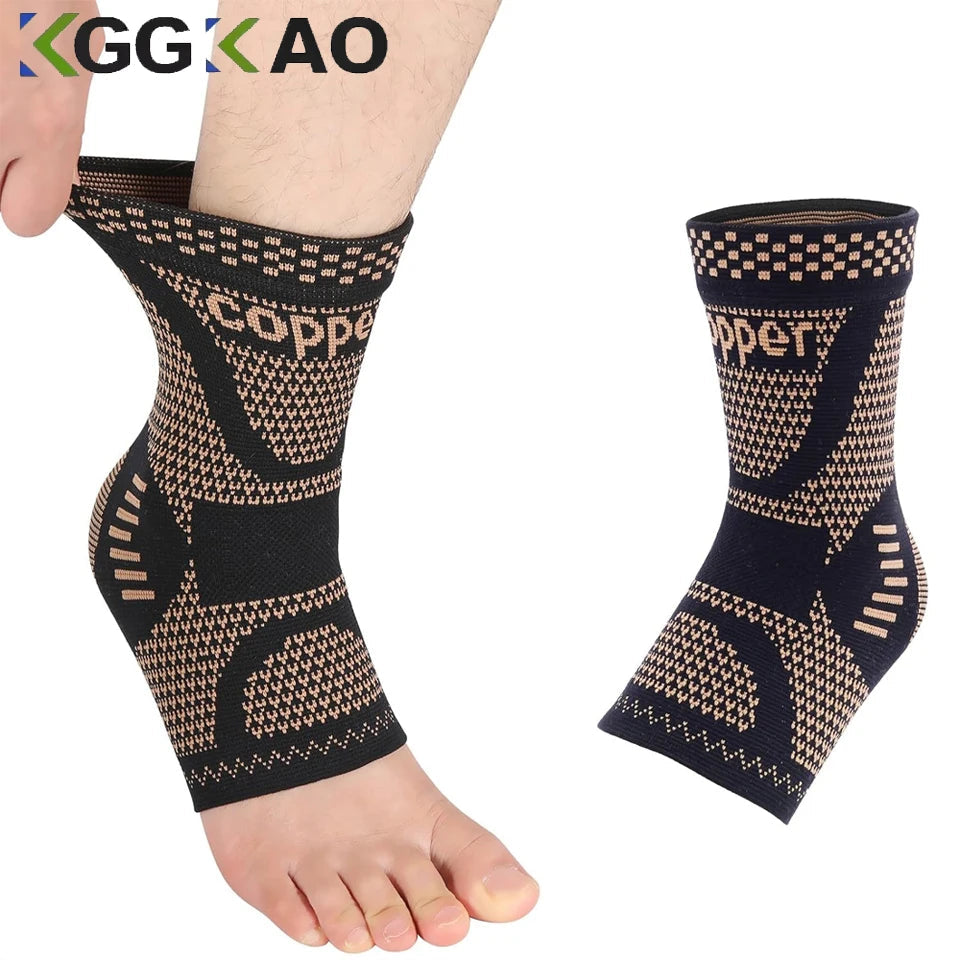 1PCS Copper Ankle Brace Support for Men & Women,Ankle Compression Sleeve Socks for Plantar Fasciitis,Sprained,Pain Relief,Sports Hypemart