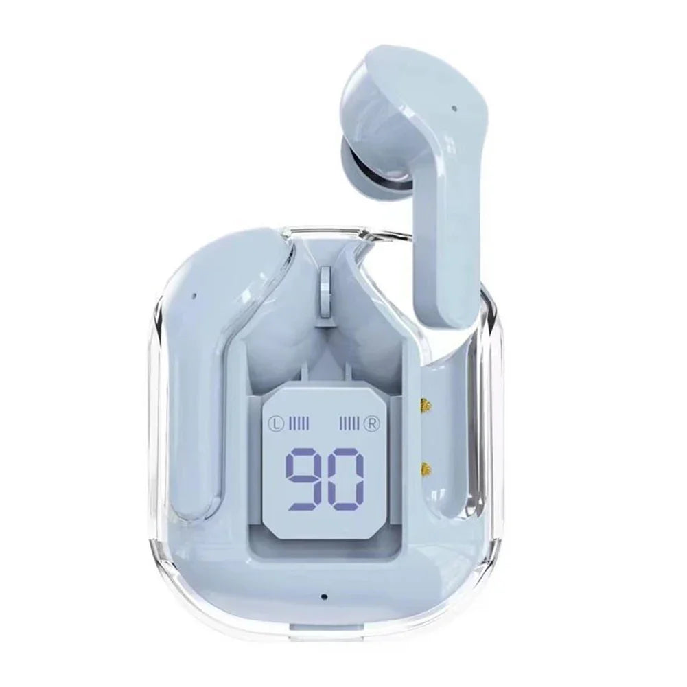 Bluetooth-Compatible Noise Canceling Translucent Earphones with Digital Display Charging Case Small Ear Buds for Sports Working Hypemart