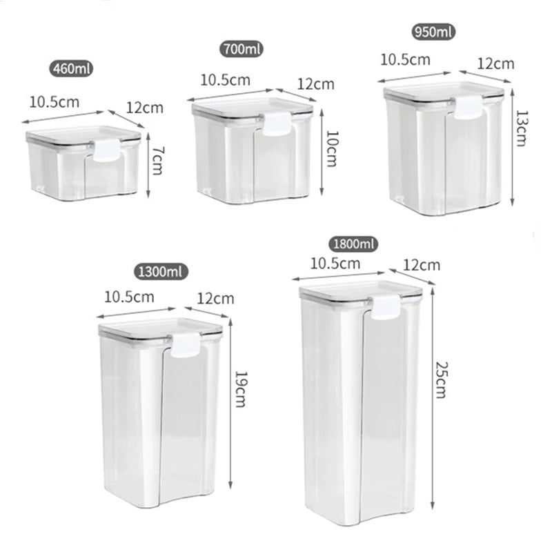Sealed Jars Kitchen Grain Storage Organizer Large Tank Plastic Moisture-proof Storage Box Household Seasoning Jars Set Hypemart