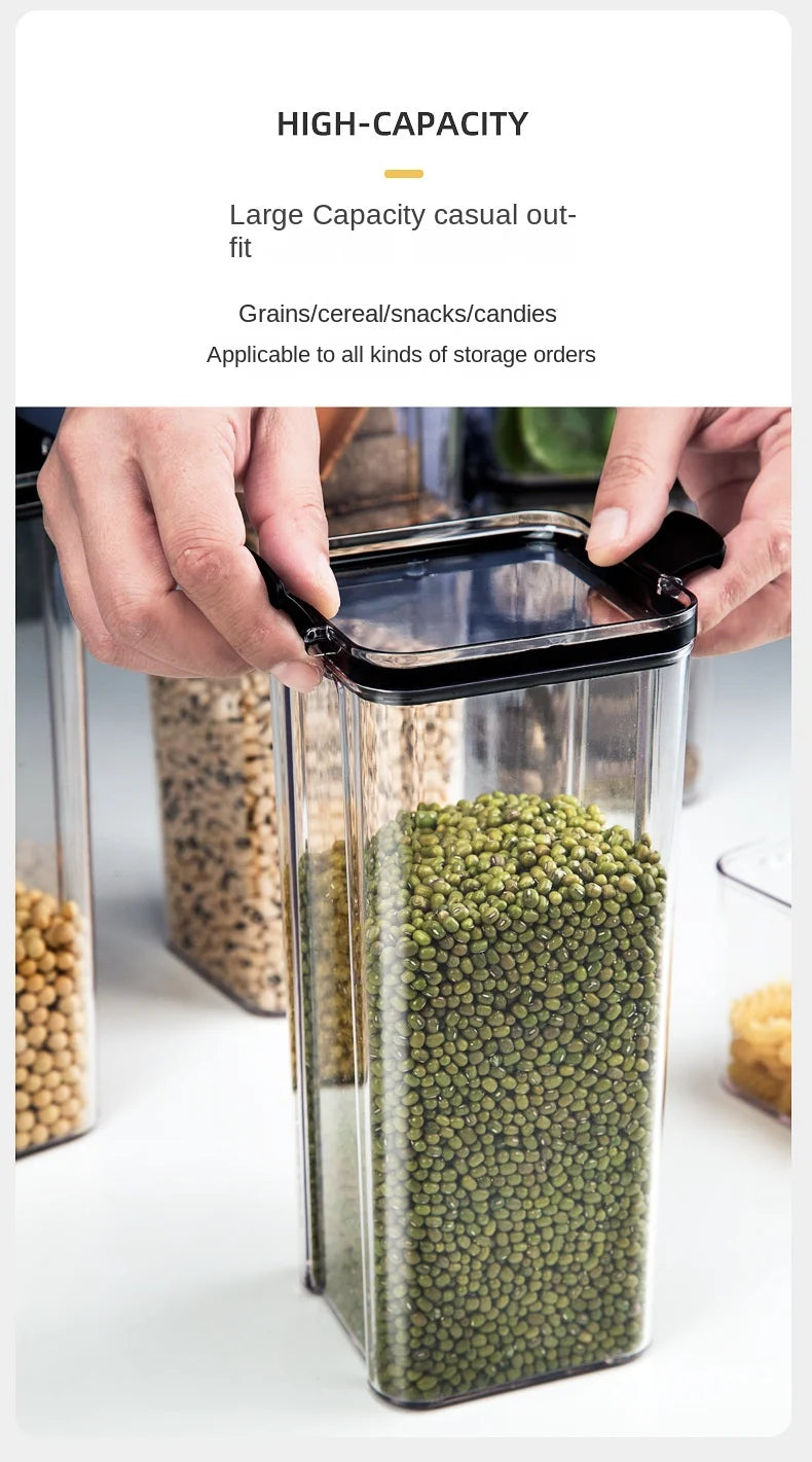 Sealed Jars Kitchen Grain Storage Organizer Large Tank Plastic Moisture-proof Storage Box Household Seasoning Jars Set Hypemart