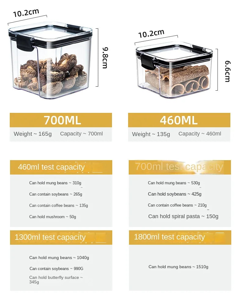 Sealed Jars Kitchen Grain Storage Organizer Large Tank Plastic Moisture-proof Storage Box Household Seasoning Jars Set Hypemart