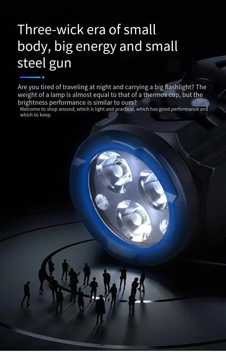 LED Strong Light Flashlight Rechargeable Multi functional for Long Range Portable Outdoor Home Mini Flashlight Cap Clip Light Hypemart