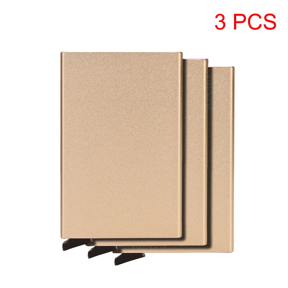 Rfid Smart Wallet Card Holder Metal Thin Slim Men Women Wallets Pop Up Minimalist Wallet Small Black Purse Vallet Walets for Men Hypemart