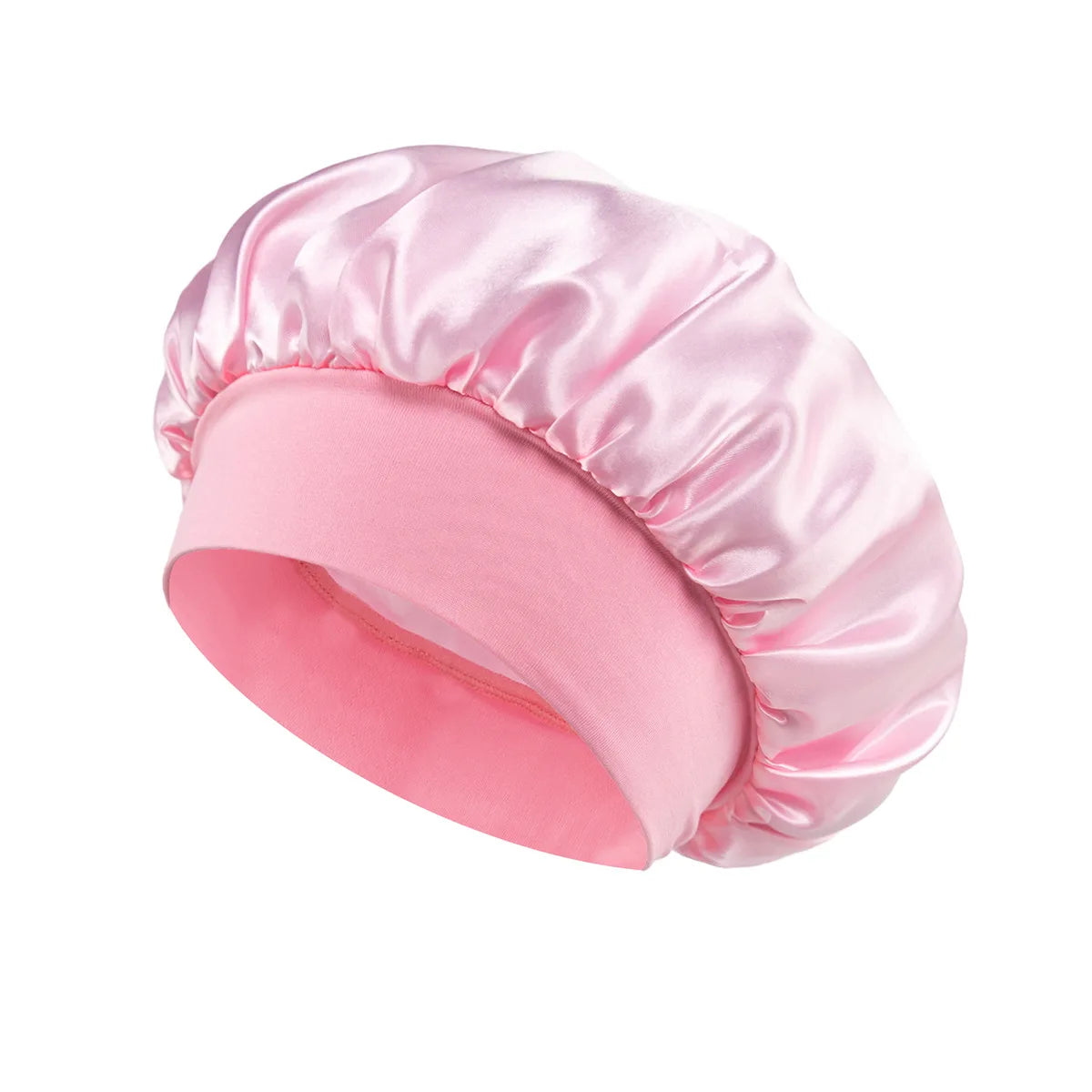 1pcs Soft Silk Satin Lined Bonnet Large Satin Hair Bonnet Household Sleep Shower Cap Hair Wrap Cover for Long Hair Salon Tool Hypemart
