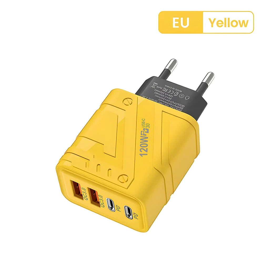 4 Ports USB C PD Charger Quick Charge 3.0 Type C USB Phone Chargers Fast Charging Adapter For iPhone 15 14 Samsung Xiaomi Huawei Hypemart