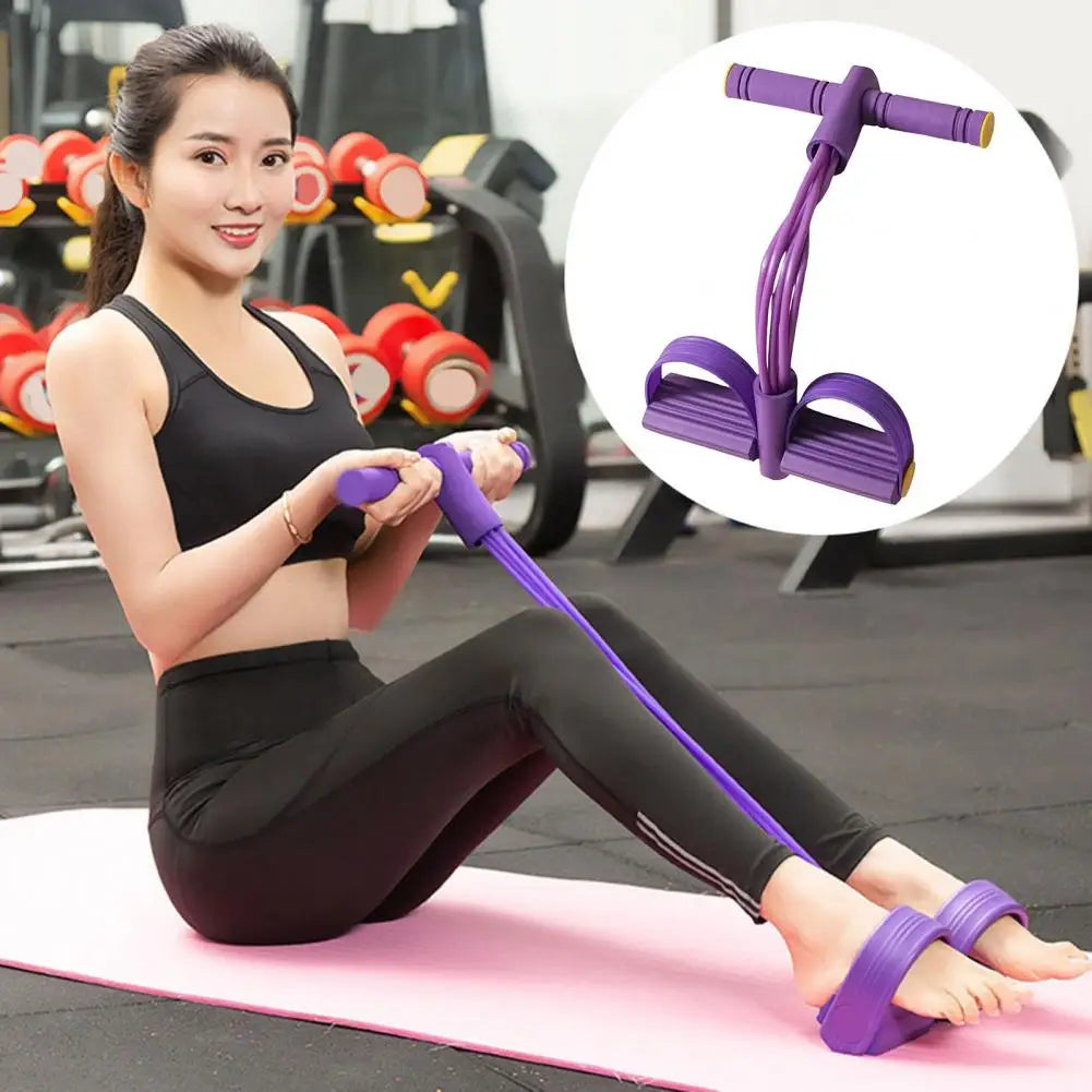 39cm 6-Tube Pedal Resistance Band Tension Rope Elastic Yoga Pedal Puller Body Stretching Trainer Home Gym Workout Equipments Hypemart